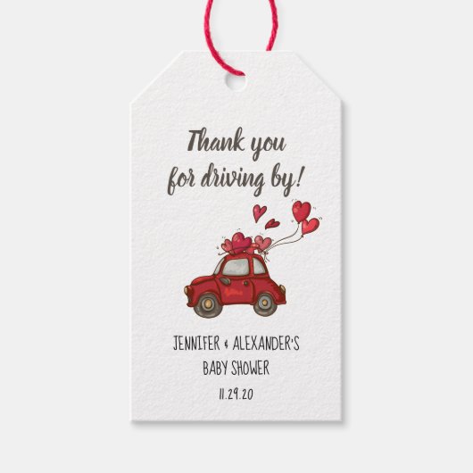 Drive-by Baby shower Cadeaulabel (Voorkant)
