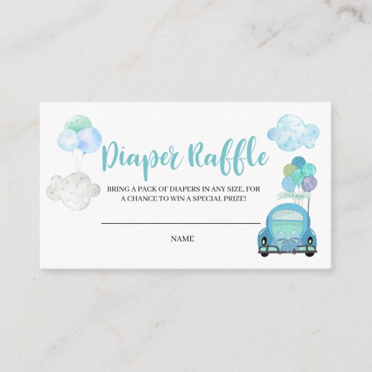 Drive by Baby shower Diaper Raffle Enclosure Card Informatiekaartje (Voorkant)