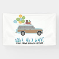 Drive by Baby shower Honk & Wave Blue SUV