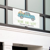 Drive by Baby shower Honk & Wave Blue Truck Spandoek (Buitenkant Gebouw)