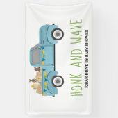 Drive by Baby shower Honk & Wave Blue Truck Spandoek (Verticaal)