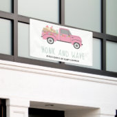 Drive by Baby shower Honk & Wave Pink Truck Spandoek (Buitenkant Gebouw)