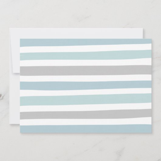 Drive by Baby shower Invitation Blue Floral Shower Kaart (Achterkant)