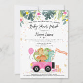 Drive by Baby shower Invitation Dinosaur Shower Kaart (Voorkant)
