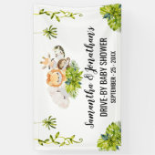 Drive-by Baby shower Oerwoud Dieren Banner (Verticaal)