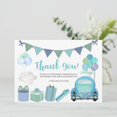 Drive by Baby shower Parade - Hartelijk dank Bedankkaart (Staand voorkant)