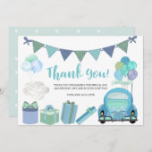 Drive by Baby shower Parade - Hartelijk dank Bedankkaart (Voorkant / Achterkant)