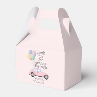 Drive By Baby shower Parade Roze voor Meisje Bedankdoosjes
