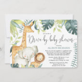 Drive-by baby shower safari oerwoud dieren kaart (Voorkant)