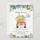Drive By Baby Shower Uitnodiging Dinosaur Shower (Voorkant)
