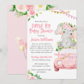 Drive By Baby shower Uitnodiging voor Baby meisjes (Voorkant / Achterkant)