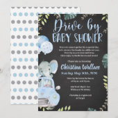 Drive by Baby Shower Uitnodigingen voor jongens (Voorkant / Achterkant)