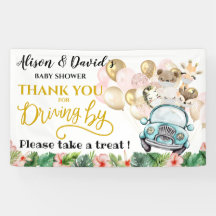 Drive by Baby shower WELCOME BANNER | Cute Safari