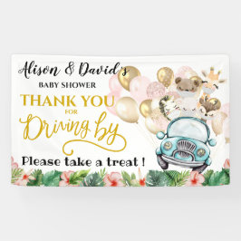 Drive by Baby shower WELCOME BANNER | Cute Safari