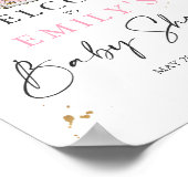 drive by Baby shower Welcome Sign Pink Floral Poster (Hoek)