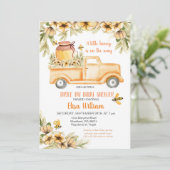 Drive by bee girl baby shower Invitation Kaart (Staand voorkant)