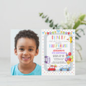 Drive by Birthday Party Parade Photo Invitation Kaart (Staand voorkant)
