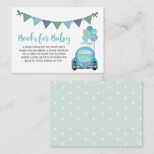 Drive by Blue Car Books for Baby Enclosure Card Informatiekaartje (Voorkant / Achterkant)