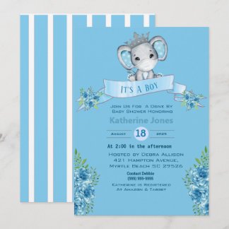 Drive by Boys Baby Shower-uitvindingen Kaart
