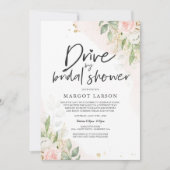 Drive by Bridal Shower Invitation Greenery & Gold Kaart (Voorkant)