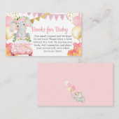 Drive By Elephant Baby shower Boeken voor Baby Informatiekaartje (Voorkant / Achterkant)