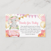 Drive By Elephant Baby shower Boeken voor Baby Informatiekaartje (Voorkant)