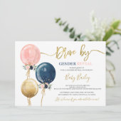 Drive by Gender Reveal party Kaart (Staand voorkant)