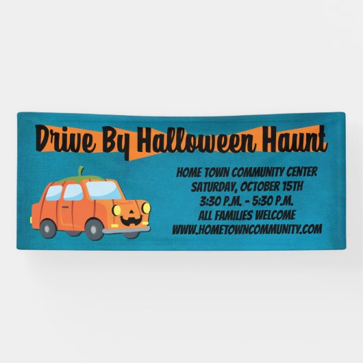 Drive By Halloween Verschrikking Spandoek (Horizontaal)