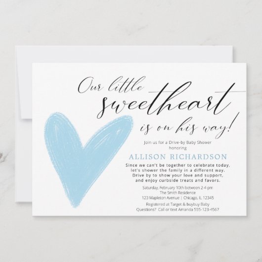 Drive-by Modern Valentijns blauwe jongen Kaart (Voorkant)