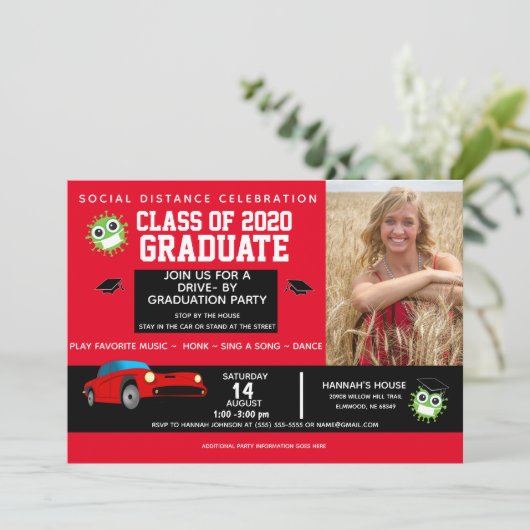 Drive By Party, 2020 Aankondigingen van het afstud (Staand voorkant)