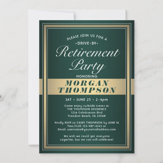 Drive-By Pensioen Partij Groen Wit en Goud Kaart (Voorkant)