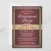 Drive-by Pensioenfeest Bourgondië rood goud wit Kaart (Voorkant)