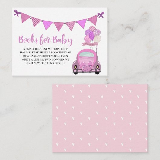 Drive by Pink Car Books for Baby Enclosure Card Informatiekaartje (Voorkant / Achterkant)