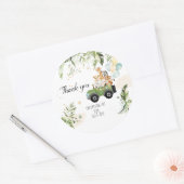 Drive-by Safari Baby Animals Baby shower Ronde Sticker (Envelop)