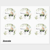 Drive-by Safari Baby Animals Baby shower Ronde Sticker (Vel)
