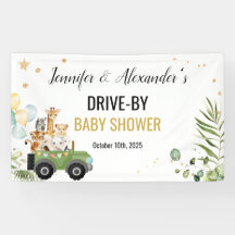 Drive-by Safari Baby shower Banner
