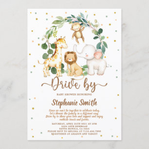 Drive by Safari Oerwoud Boy Baby shower Kaart