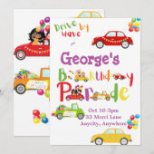 Drive by Simple Birthday Invitation Kaart (Voorkant / Achterkant)