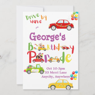 Drive by Simple Birthday Invitation Kaart