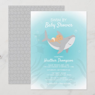 Drive by Sweet Shark Baby shower Invitation Kaart