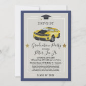 Drive by Virtual Male Graduparty Invitation Kaart (Voorkant)