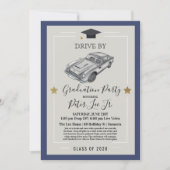 Drive by Virtual Male Graduparty Invitation Kaart (Voorkant)