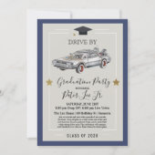Drive by Virtual Male Graduparty Invitation Kaart (Voorkant)