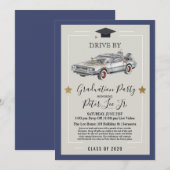 Drive by Virtual Male Graduparty Invitation Kaart (Voorkant / Achterkant)