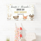 Drive-by Woodland Forest Baby shower Banner (Insitu)