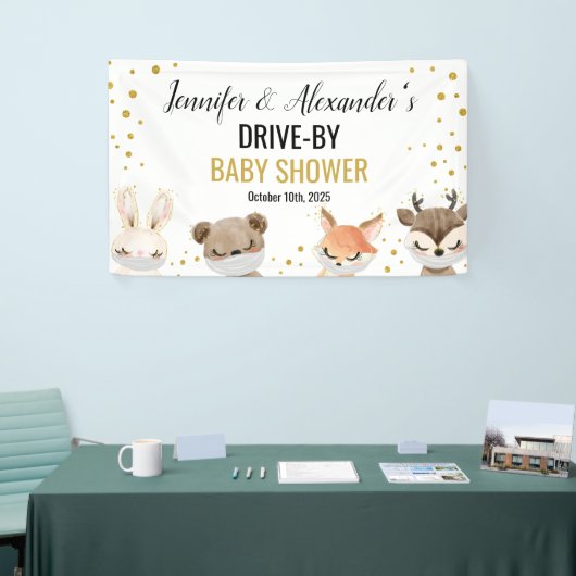 Drive-by Woodland Forest Baby shower Banner (Beurs)