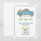 Drive Dru Baby shower  Blue Truck Kaart (Voorkant / Achterkant)