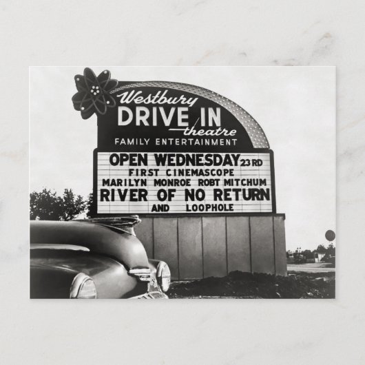 Drive-In Bioscoop, 1954 Briefkaart (Voorkant)