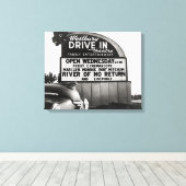 Drive-In Bioscoop, 1954 Canvas Afdruk (Insitu (Houten vloer))