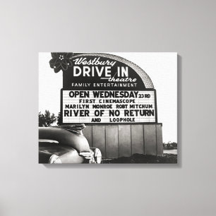 Drive-In Bioscoop, 1954 Canvas Afdruk